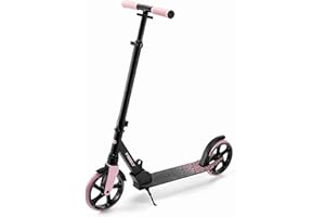 Kinderkraft Freely up to 100 kg, Scooter, Foldable Scooter, for Children from 5 Years and Adults, Large 20 cm PU Wheels, Adjustable Handlebar Height from 82 cm to 105 cm