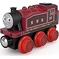 Mattel Thomas & Friends Wooden Railway Rosie Engine, Push-Along Toy Train Made from sustainably sourced Wood for Toddlers and Preschool Kids