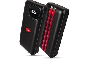 Eveready Ultima Power Bank PB11 with Built-in-Cables 20,000 mAh, 22.5W Fast Charging, Multiple Ports & Universal Compatibility, TypeC Input & Output, Digital Battery Indicator, Overcharging Protection