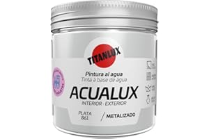 Titanlux Acualux pintura acrílica multiadherente Metalizado Plata 75 ml