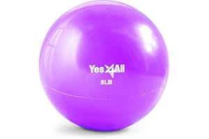 Yes4All Pilates Ball Weight Toning Ball Filled with Natural Sand (Diamond Grip/Smooth) 11.5cm - 20cm Soft Weighted Medicine Ball for Pilates, Yoga and Fitness