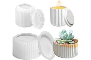ZEHAOKAY 2 Stück Silikonform Kerzenhalter mit Deckel, Beton Gießform Silikonform für Blumentöpfe, Gießform Kerzenhalter Vase, Kerzenhalter Silikonform,Harz Epoxid Gießform Kerzenhalter Blumentöpfe Vorratsgefäß