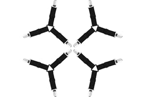 AUAUY Sangles pour Draps de Lit, 4 Pièces Attache Drap Housse Triangle Attache Matelas élastique Tendeur de Draps Réglable Bretelles Sangle pour Matelas pour Draps, Matelas, Canapé-Noir