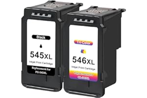 Toner Kingdom PG-545XL CL-546XL Cartuchos de Tinta Compatible Tinta Canon 545 546 para Canon Pixma TS3350 TS3150 TR4550 MG2550 MG3050 MX495 MG2950 TS3351 TS3151 TR4551 TS3450 (1 Negro, 1 Tricolor)