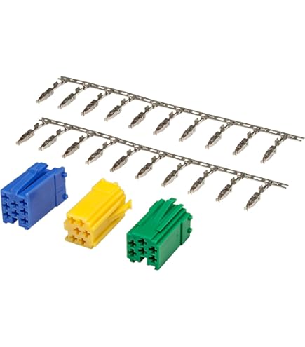 10 Pin Poli Femmina Per Connettori Mini Scheda Auto Radio ISO - Compatibili Con Connettori Gialli, Blu, Verdi