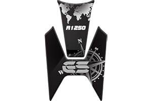 FOOQS Tankpad Motorrad Draht Muster Tankschutz Polymer für BM.W BM.W R 1250 GS R1250GS ADV Adventure (Schwarz)