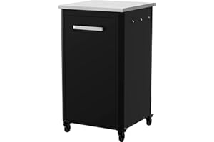 cozze® | Cuisine extérieure 60 H110 cm | Plan de Travail en INOX | Design modulaire | 1 Porte avec Support gaz | 6 Crochets | roulettes Ø75 mm | Structure en Acier Noir