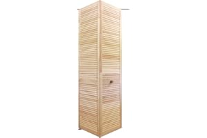 ONLYWOOD.IT ONLYWOOD Ante per armadio a muro persiana da Interni 71 x 205 cm - Kit porta a libro in Legno Grezzo compreso di binario - Ante armadio a muro fai da te montaggio facile
