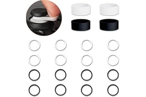 YIMATEECO Joystick Protectors Silicone, 20Pcs Invisible Elastic Protection During Gaming, Joystick Protective Ring Compatible with Steam Deck/Xbox/Switch Pro Controller/PS4/PS5 (Black+White, 20Pcs)