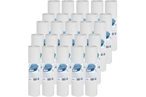 AQUAFILTER 25 x Melt-Blown 5 Micron Polypropylene 10” x 2.5" Filter Cartridge for Sediment Absorption of Sand, Silt, Rust and Suspended Particles from Potable Cold Water