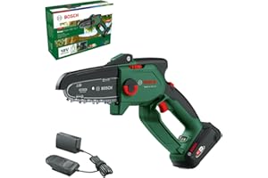 Bosch Home and Garden Élagueur sans fil compact EasyChain 18V-15-7 (pour couper le bois ; système 18 V ; vitesse de la chaîne : 6,95 m/s ; avec batterie 2,5 Ah et chargeur)