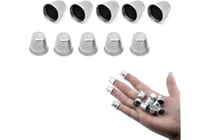 DAQIEPIN 10 Stück Nähen Fingerhüte,Thimble Finger Protector,Metal Sewing Thimble,Fingerspitze Fingerhut Einstellbare, Accessories DIY Sewing Tool für Nähen,Sticken,Handarbeiten