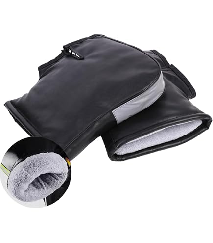Gants De Protection Thermique Guidon Moto Imperméables Cuir - Grande Ouverture