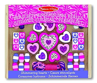 Melissa & Doug - 19495 - Ensemble De Perles En Bois • Cœurs Étincelants