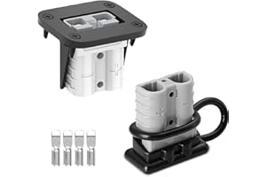 VISSQH 2 Pcs Conector de Batería 50A,600V Batería Rápida Conexión Terminal de cable de enchufe Conector de alimentación batería para coche, caravana, barco, sistemas solares (gris)