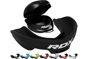 RDX Gum Shield for Boxing MMA Kickboxing Muay Thai Judo Karate - Adult Mouth Guard Mouthpiece Jaw Protector with Storage Case, Martial Arts Football Rugby Hockey Contact Sports - Above 12 Years Age