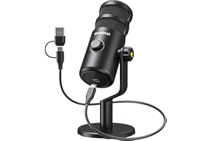 MAONO PD100U USB Dynamic Microphone, Podcast Recording Microphone with Gain Knob, Plug & Play, Metal Structure, Voice-Isolating Technology, Cardioid Studio PC Mic for Streaming, Vocal, Home Studio