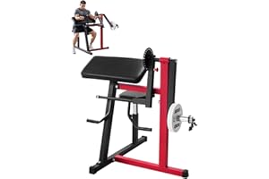 VEVOR Banc à Biceps Triceps 2-en-1, Pupitre à Biceps pour Entraînement avec Haltères et Barre d’Haltères, Banc de Musculation pour Extension de Triceps Assise, Équipement pour Salle de Sport Gym