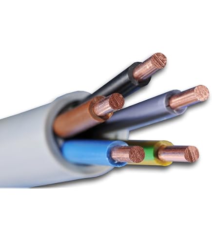 MAS Premium NYM-J Feuchtraumkabel 5x6 Mm² – Stromkabel Für Innen- Und Außenbereich, Made In Germany, 5m Bis 50m