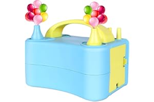 Deeplee Elektrische Luftballonpumpe, 600W Aufblasgerät Doppeldüse Ballonpumpe für Party, Geburtstag, Hochzeit und Festivaldekoration