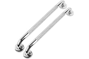 MILUOOU 2 Pièces Poignée de Baignoire, 60 cm Antidérapante, Barre d'appui de Salle de Bain, Barre d'Appui en Acier Inox Murale, Poignée de Douche pour Personnes Âgées/Handicapées/Enfants/Enceinte