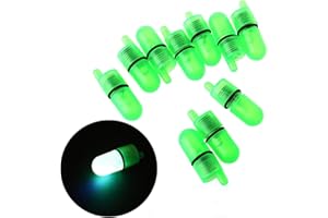 KLOVA 10pcs Punta de caña de Pescar Flotante Nocturna Luz LED Alarma Campana Mordida Carpa Clip Alerter
