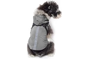 PETCUTE Imperméable pour Chien avec Harnais,Imperméable Chien avec Capuchon,100% étanche et Coupe-Vent Imperméable pour Chien avec des Bandes Réfléchissantes,Respirant Manteau pour Chiens
