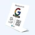 Click24 Review Stand for Google with NFC and QR Code, Contactless Review Collection, Attractive Design (White Edition)