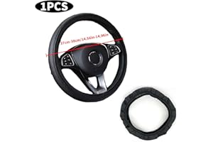 JGYCVBU Coprivolante, Coprivolante Auto Universale Nero in Finta Pelle, Copertura di Volante Diametro 37-39 cm, per Maggior Parte Macchina SUV, Accessori Auto Interno