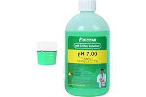 UIUZMAR Soluzione di Calibrazione pH 7,00 per Tester pH, Soluzione Liquida pH 7.00 da 500 ml con Misurino da 30 ml, Soluzione Tampone pH 7,00 per pHmetro, Sonda pH, Misuratori di pH