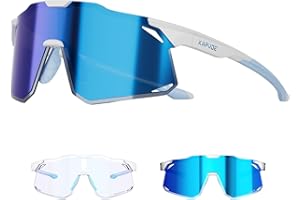 KAPVOE Occhiali Ciclismo Fotocromatici Uomo Occhiali da Sole Sportivi Donna TR90 Occhiali Bici da Corsa Trasparenti Occhiali MTB Anti-UV400 Occhiali da Ciclista Bicicletta Mountain Bike Running K347
