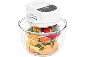 FAMIROSA Four à convection halogène avec minuterie numérique 1400 W 17 L