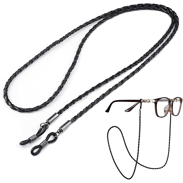 Nogeqi 12er Set Leder Brillenbänder - Einstellbare Brillenketten