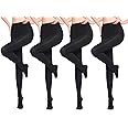NOVOLAN Leggings Stockings 120D Tights 4 Pieces, Strong Elasticity, Luxurious Silk-like Feel, Velvet-Soft, Seamless Leg, Reinforced Toe & Heel, UV Protection, for 5°-25° weather