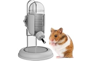 TOKAYIFE Hamster Water Bottle with Stand, Water Dispenser for Syrian Dwarf Hamsters Gerbils Mice Rats Degus (Grey, 120ml)
