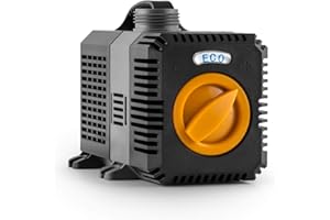 Waldbeck Lagoon 3600 Pond Pump - Watercourse Pump, Submersible Pump, Hourly Output: 3,600 l/h, EcoSave: Power Consumption of 20W, Max. Delivery Height: 2.8 m, Cable: 2.5 m, Adapter Set, Black