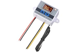 Greluma 1 Styck W3001 DC 12V 10A 120W digital termostatbrytare, LED-display temperaturkontroll med vattentät sond, -50℃ till 110℃ Värmekylning Elektronisk programmerbar termostat