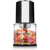 Sensio Home Mini Food Chopper Processor – Electric Dicer, Onion and Other Vegetables - 600ml Blender Bowl and Quad Durable St