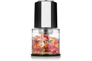 SENSIOHOME Sensio Home Mini Food Chopper Processor – Electric Dicer, Onion and Other Vegetables - 600ml Blender Bowl and Quad Durable Stainless-Steel Blades – 300W