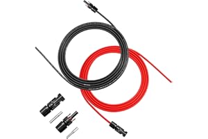 WBGADAM Cavo Solare 2m, 12AWG/4mm² Cavo di Prolunga Solare, per impianto Solare, Pannelli Fotovoltaici, Cavo di Collegamento per Spina Solare