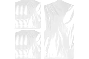 VODUNS 20 Pezzi Custodie per Abiti 60 x 90 CM Copertura Antipolvere Abbigliamento Trasparente Può Essere Sospeso Impermeabili Antiumidità per Guardaroba Tintoria Giacca Suit Gonne Abito da Sera Proteggere