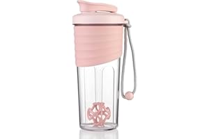 OUOUMUF Protein Shaker,shaker für proteinshakes- für super cremige Fitness Eiweiß Shakes,shaker proteinshaker 700ml (Rosa)
