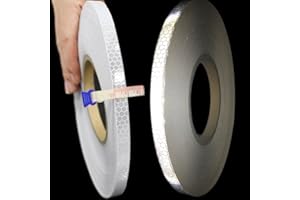 MUCHKEY Ruban adhésif réfléchissant de sécurité en nid d'abeille - Ruban réfléchissant - Étanche - Pour voiture, vélo, moto - 1 cm x 10 m - Blanc