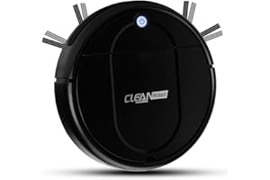 GENERICO Robot aspirapolvere,robot aspirapolvere e lavapavimenti 3 in 1 per una pulizia completa, autonomia di 100 minuti, Ultrassottile,Efficiente e silenzioso, Ideale per peli animali e pavimenti duri (Nero)