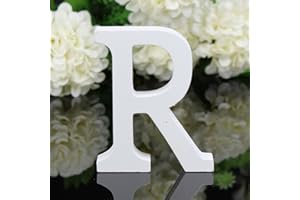 Freeas Dekorative Holz Buchstaben, hängende Wand 26 Buchstaben aus Holz Alphabet Wand Buchstaben für Kinder Baby Name Mädchen Schlafzimmer Hochzeit Geburtstag Party Home Decor-Briefe (R)