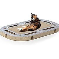 CanadianCat PlayPlate XXL - Riesiger Katzenspielplatz Mit Kratzfläche 85x54cm - Schwarz Gemasert
