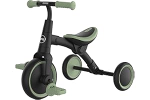 Zoomee Balance Bike to Trike, 2-in-1 Ride On Tricycle for Toddlers, With Adjustable Seat and Removable Pedals, Indoor & Outdoor Use, Ages 18 Months+, Forest Green, Develops Confidence & Motor Skills