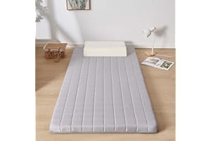 Danchen Japanese Futon Mattress, Foldable Tatami Mat Sleeping Bed Pad for Floor, Guests, Dormitories,Lounge, Camping, Extra Soft and Portable (Double-120x200cm,Gray)