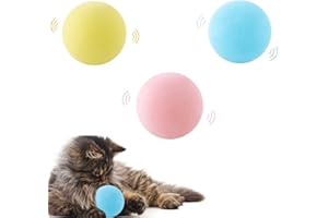PUPPBUDD Gatto Palla con suoni di uccello, Giocattolo Giochi per Gatto con Erba Gatta, Palline Interattive per Gatti