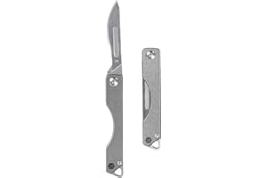 KeyUnity KK01 Navaja plegable de titanio, navaja de bolsillo EDC de utilidad con hoja reemplazable n. ° 24, para caza al aire libre, camping, pesca, senderismo para hombres y mujeres (Pata)